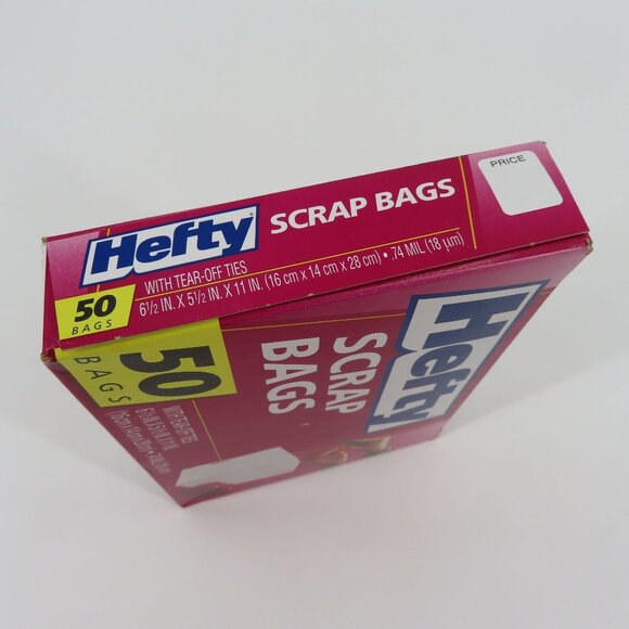 Hefty Scrap Bags With Tear Off Ties 50 Bags Discontinued UPC 013700002106 NEW - Picture 6 of 10